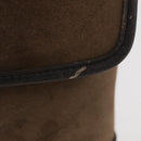 LOEWE Anagram Shoulder Bag Suede Brown Gold Auth bs35241-2