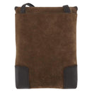 LOEWE Anagram Shoulder Bag Suede Brown Gold Auth bs35241-3