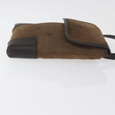 LOEWE Anagram Shoulder Bag Suede Brown Gold Auth bs35241-4