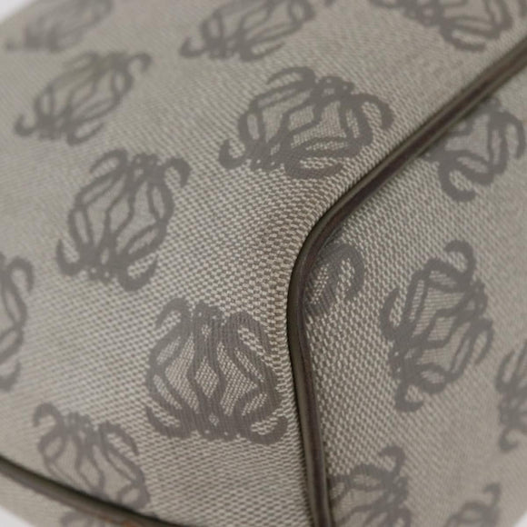 LOEWE Anagram Hand Bag PVC Gold Gray Auth bs35243