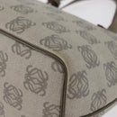 LOEWE Anagram Hand Bag PVC Gold Gray Auth bs35243-15