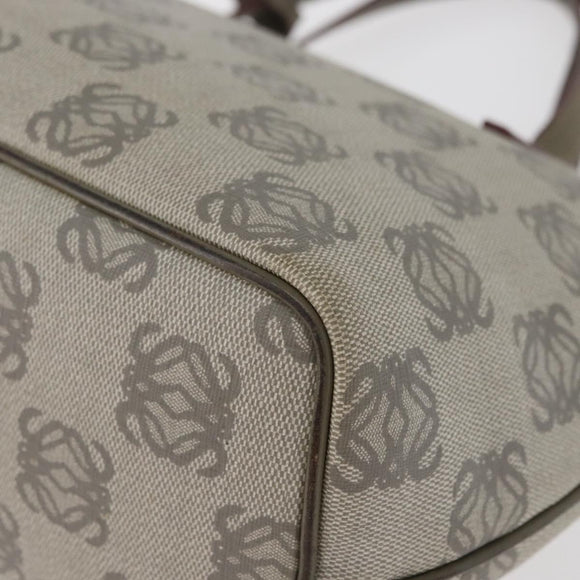 LOEWE Anagram Hand Bag PVC Gold Gray Auth bs35243