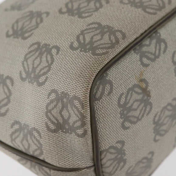 LOEWE Anagram Hand Bag PVC Gold Gray Auth bs35243