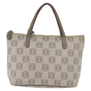 LOEWE Anagram Hand Bag PVC Gold Gray Auth bs35243-13