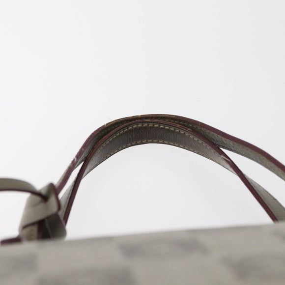 LOEWE Anagram Hand Bag PVC Gold Gray Auth bs35243