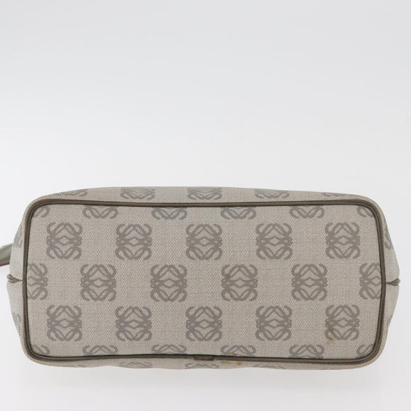 LOEWE Anagram Hand Bag PVC Gold Gray Auth bs35243