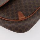 CELINE Macadam Canvas Umhängetasche PVC Leder Braun Gold Auth bs35244-10