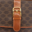CELINE Macadam Canvas Umhängetasche PVC Leder Braun Gold Auth bs35244-14