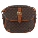 CELINE Macadam Canvas Umhängetasche PVC Leder Braun Gold Auth bs35244-2