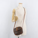 CELINE Macadam Canvas Umhängetasche PVC Leder Braun Gold Auth bs35244-23