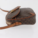 CELINE Macadam Canvas Umhängetasche PVC Leder Braun Gold Auth bs35244-5