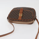 CELINE Macadam Canvas Umhängetasche PVC Leder Braun Gold Auth bs35244-6