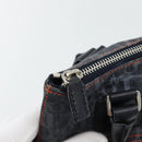 Christian Dior Trotter Canvas Hand Bag Blue Silver Auth bs35245A-15