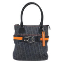 Christian Dior Trotter Canvas Hand Bag Blue Silver Auth bs35245A-2