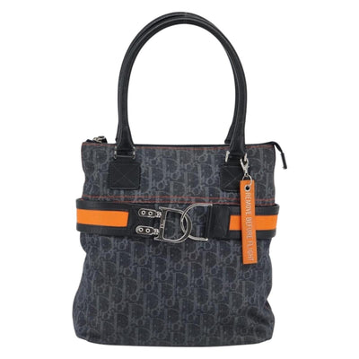 Christian Dior Trotter Canvas Hand Bag Blue Silver Auth bs35245A - 0