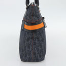 Christian Dior Trotter Canvas Hand Bag Blue Silver Auth bs35245A-4