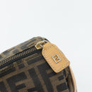 FENDI Zucca Canvas Hand Bag Black Brown Auth bs35246-14
