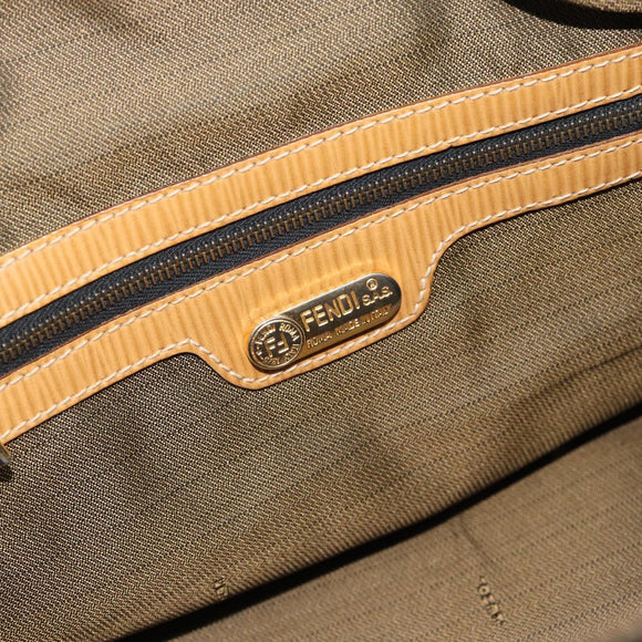 FENDI Zucca Canvas Hand Bag Black Brown Auth bs35246