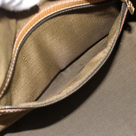 FENDI Zucca Canvas Hand Bag Black Brown Auth bs35246