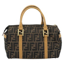 FENDI Zucca Canvas Hand Bag Black Brown Auth bs35246-3