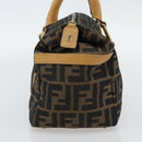 FENDI Zucca Canvas Hand Bag Black Brown Auth bs35246-4