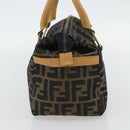 FENDI Zucca Canvas Hand Bag Black Brown Auth bs35246-5