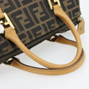 FENDI Zucca Canvas Hand Bag Black Brown Auth bs35246-7