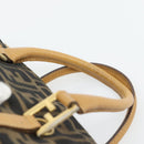FENDI Zucca Canvas Hand Bag Black Brown Auth bs35246-8