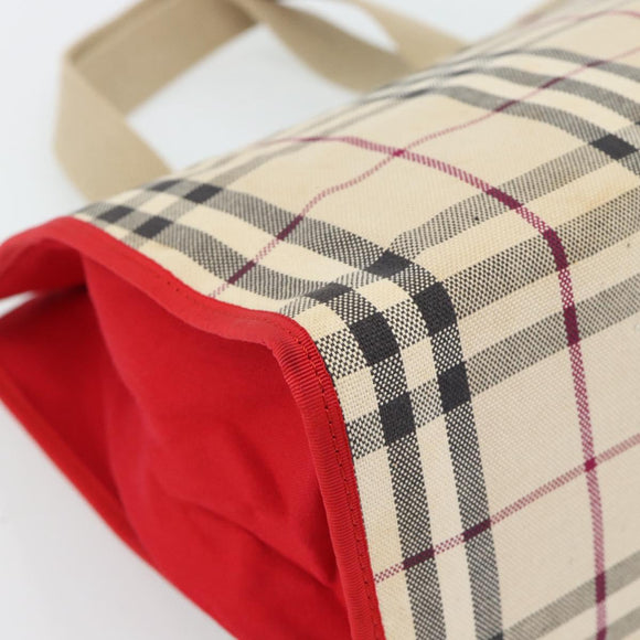 BURBERRY Nova Check Tote Bag Canvas Beige Auth bs35250