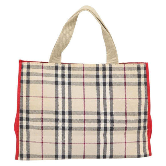 BURBERRY Nova Check Tote Bag Canvas Beige Auth bs35250