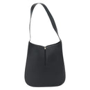 Salvatore Ferragamo Gancini Shoulder Bag Leather Black Silver Auth bs35252-2