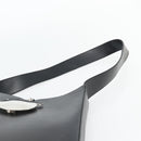 Salvatore Ferragamo Gancini Shoulder Bag Leather Black Silver Auth bs35252-8
