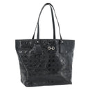 Salvatore Ferragamo Gancini Tote Bag Patent leather Black Silver Auth bs35253-1