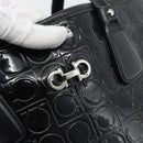 Salvatore Ferragamo Gancini Tote Bag Patent leather Black Silver Auth bs35253-10