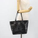 Salvatore Ferragamo Gancini Tote Bag Patent leather Black Silver Auth bs35253-22