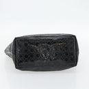 Salvatore Ferragamo Gancini Tote Bag Patent leather Black Silver Auth bs35253-5