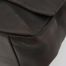 PRADA Schoudertas Leer Bruin Zilver Auth bs35255-9