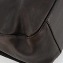 PRADA Schoudertas Leer Bruin Zilver Auth bs35255-16