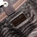 PRADA Schoudertas Leer Bruin Zilver Auth bs35255-18