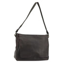 PRADA Schoudertas Leer Bruin Zilver Auth bs35255-1