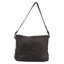 PRADA Schoudertas Leer Bruin Zilver Auth bs35255-2