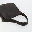 PRADA Schoudertas Leer Bruin Zilver Auth bs35255-7