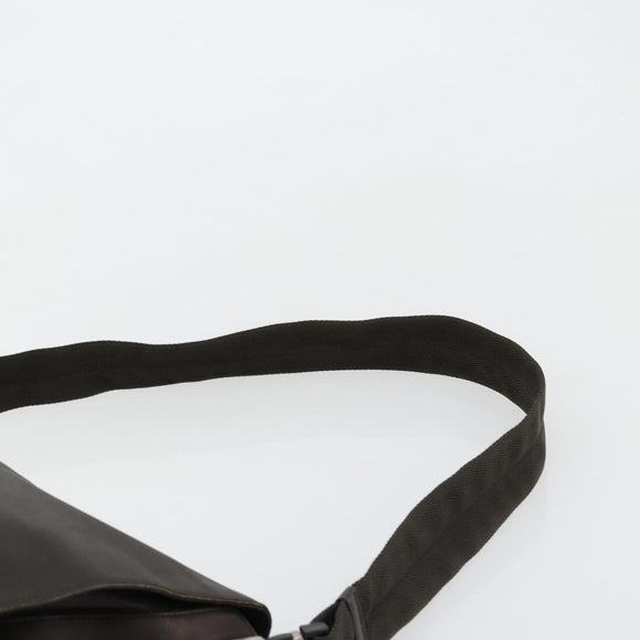 PRADA Schoudertas Leer Bruin Zilver Auth bs35255