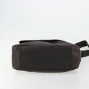 PRADA Schoudertas Leer Bruin Zilver Auth bs35255-5
