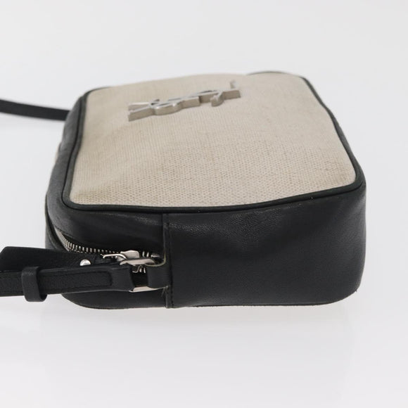SAINT LAURENT Umhängetasche beschichtete Canvas Silber Beige Original bs35257