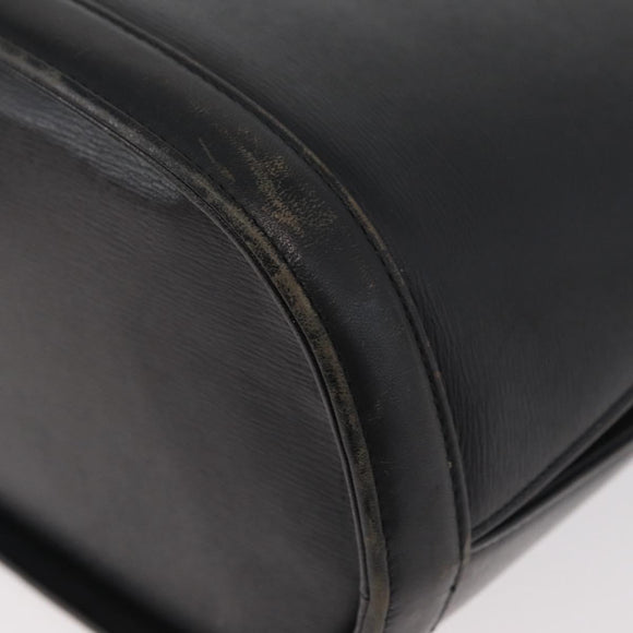 VALENTINO Shoulder Bag Leather Black Gold Auth bs35258