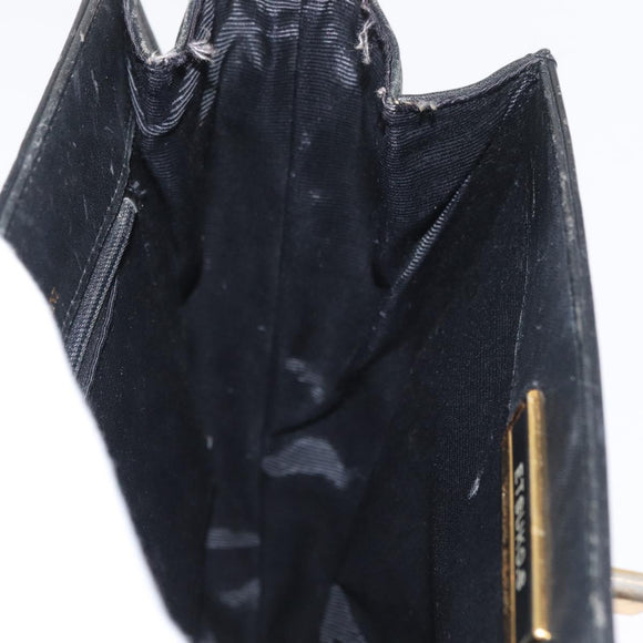 VALENTINO Shoulder Bag Leather Black Gold Auth bs35258