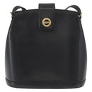 VALENTINO Shoulder Bag Leather Black Gold Auth bs35258-13