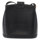 VALENTINO Shoulder Bag Leather Black Gold Auth bs35258-2