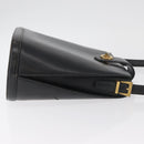 VALENTINO Shoulder Bag Leather Black Gold Auth bs35258-3